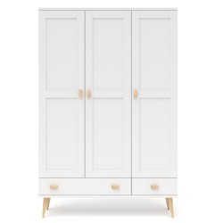 Biała szafa sosnowa S3N+2 117/135x204x60 cm