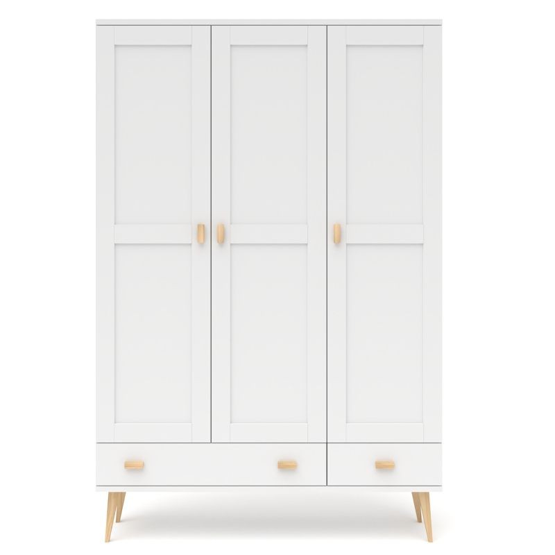 Biała szafa sosnowa S3N+2 117/135x204x60 cm