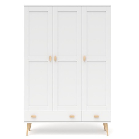 Biała szafa sosnowa S3N+2 117/135x204x60 cm