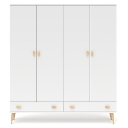 Biała szafa sosnowa S4N1 155/175x204x60 cm