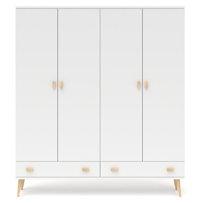 Biała szafa sosnowa S4N1 155/175x204x60 cm