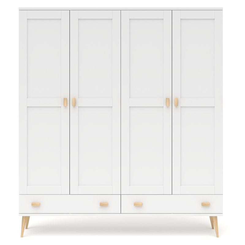 Biała szafa sosnowa S4N2 155/175x204x60 cm