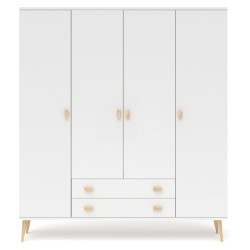 Biała szafa sosnowa S4N+1 155/175x204x60 cm