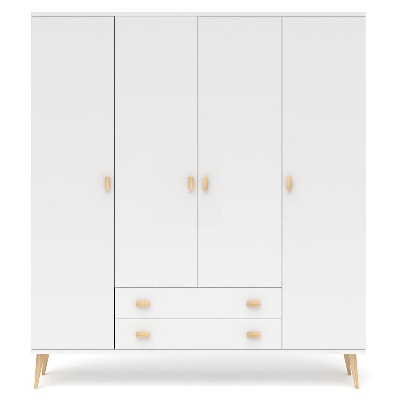 Biała szafa sosnowa S4N+1 155/175x204x60 cm