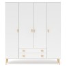 Biała szafa sosnowa S4N+1 155/175x204x60 cm