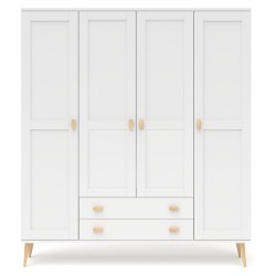 Biała szafa sosnowa S4N+2 155/175x204x60 cm