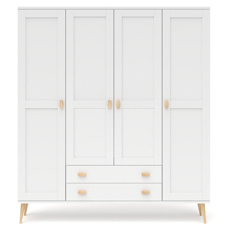 Biała szafa sosnowa S4N+2 155/175x204x60 cm