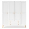 Biała szafa sosnowa S4N+2 155/175x204x60 cm