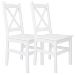 Białe krzesła sosnowe ALAT - komplet