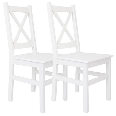 Białe krzesła sosnowe ALAT - komplet