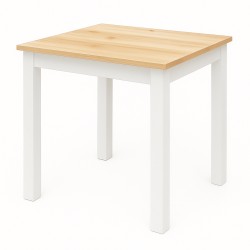 Biało-sosnowy stół sosnowy kwadratowy ostre rogi - różne wymiary