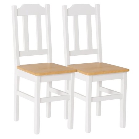 Biało-sosnowe krzesła sosnowe PUNO - komplet