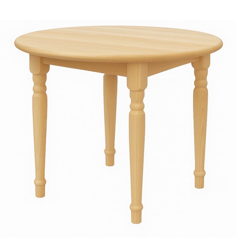 Stół sosnowy okrągły z toczonymi nogami - różne wymiary