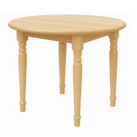 Stół sosnowy okrągły z toczonymi nogami - różne wymiary