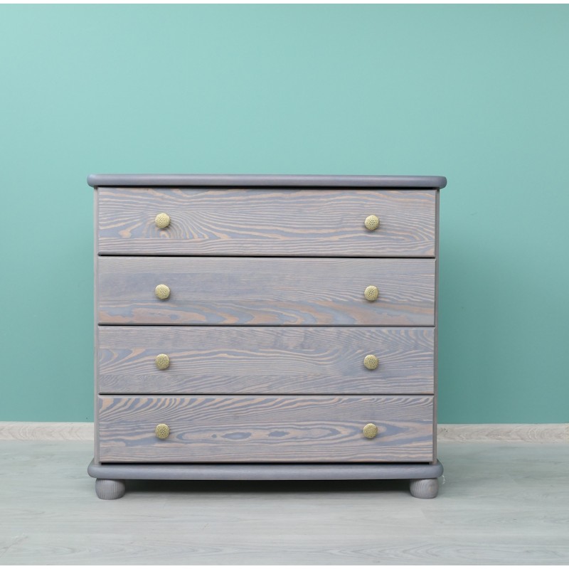 Komoda sosnowa K01 85x76x42 cm kolor SZARY