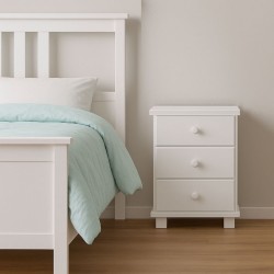 Biała szafka nocna sosnowa SN04-K 42x55x35 cm