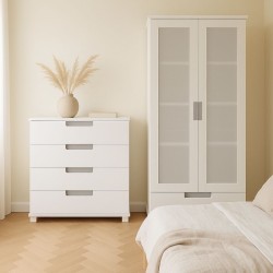 Biała komoda sosnowa KF2 100x100x42 cm