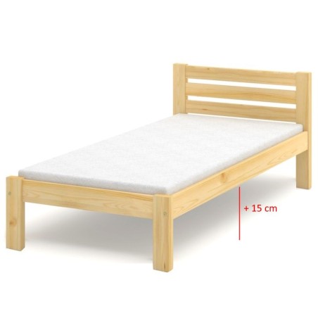 Łóżko sosnowe Classic Max (wysokość ramy +15 cm), różne wymiary