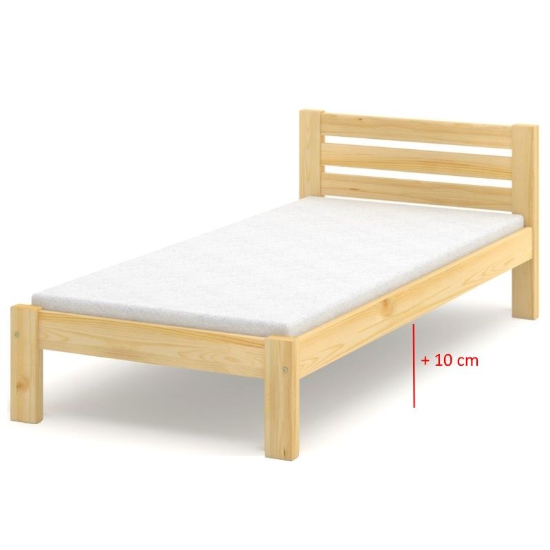 Łóżko sosnowe Classic Plus (wysokość ramy +10 cm), różne wymiary