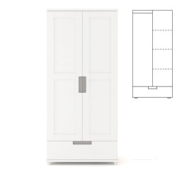 Biała szafa sosnowa SF1P 80/90/100x190x60 cm