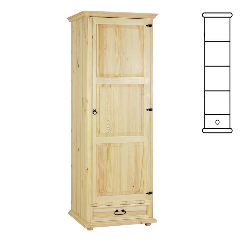 Szafa sosnowa woskowana SW01P 61x195x60 cm