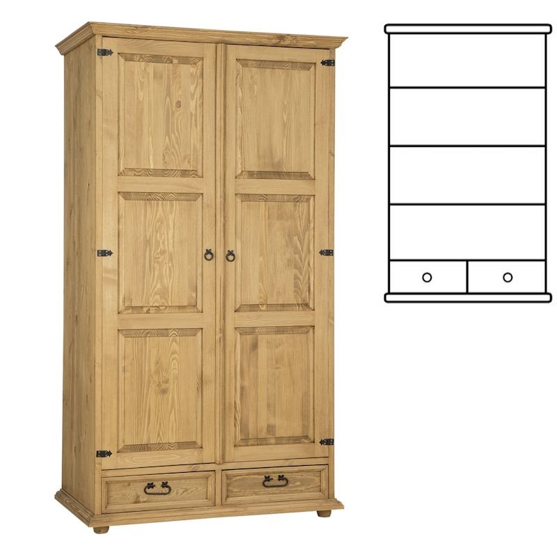 Szafa sosnowa woskowana SW02P 107x195x60 cm