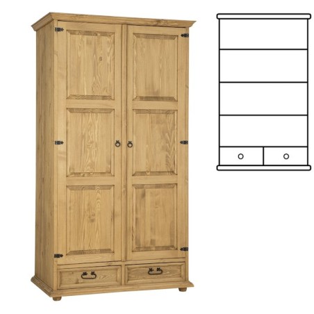 Szafa sosnowa woskowana SW02P 107x195x60 cm