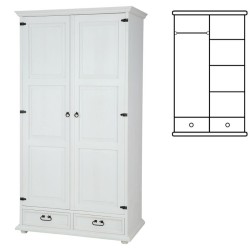 Szafa sosnowa woskowana SW02+1P 107x195x60 cm