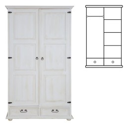 Szafa sosnowa woskowana SW02+1P 107x195x60 cm