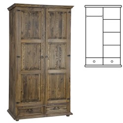 Szafa sosnowa woskowana SW02+1P 107x195x60 cm