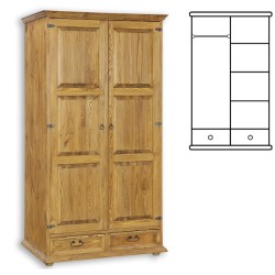 Szafa sosnowa woskowana SW02+1P 107x195x60 cm