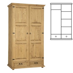 Szafa sosnowa woskowana SW02+1P 107x195x60 cm