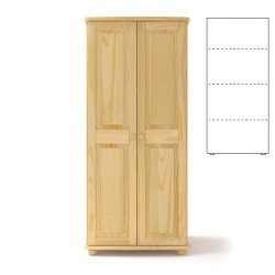 Szafa sosnowa podwójna S2DP 85x190x60 cm