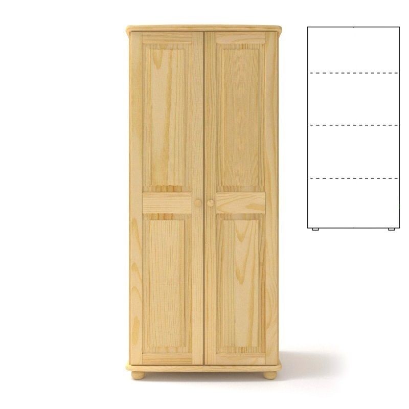 Szafa sosnowa podwójna S2DP 85x190x60 cm