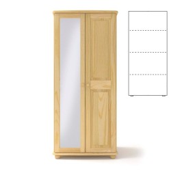 Szafa sosnowa podwójna S2DPL 85x190x60 cm