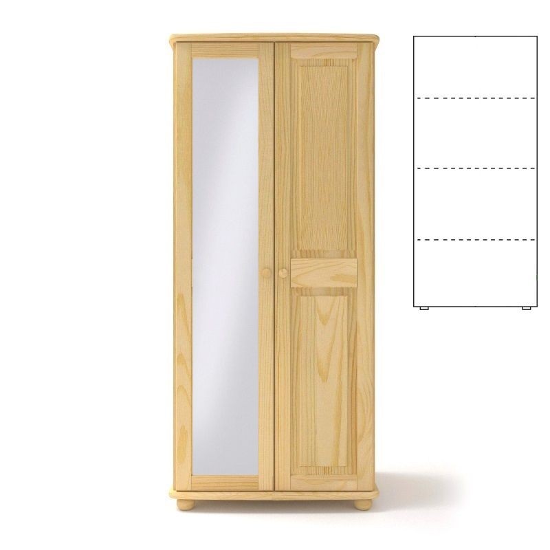 Szafa sosnowa podwójna S2DPL 85x190x60 cm