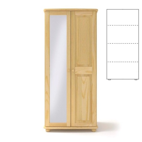Szafa sosnowa podwójna S2DPL 85x190x60 cm