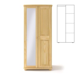Szafa sosnowa podwójna S2PL 85x190x60 cm