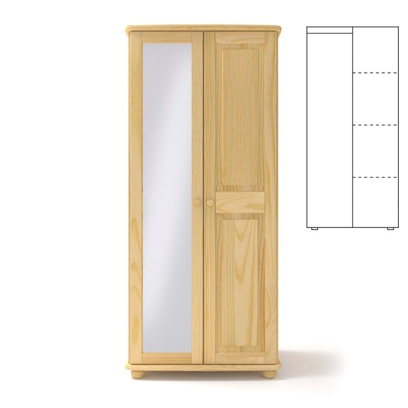 Szafa sosnowa podwójna S2PL 85x190x60 cm