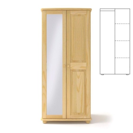Szafa sosnowa podwójna S2PL 85x190x60 cm