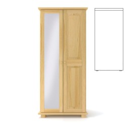 Szafa sosnowa podwójna S2ZL-K 85x190x60 cm ostre kanty