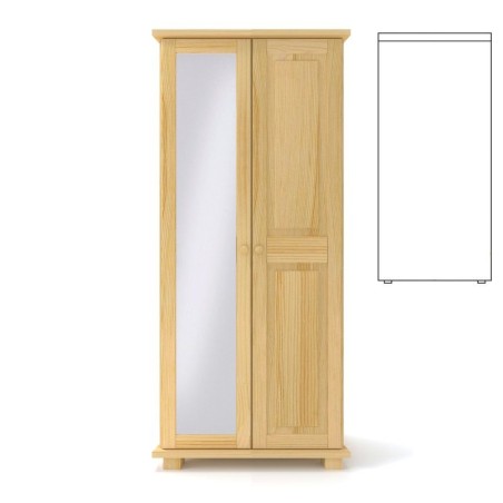 Szafa sosnowa podwójna S2ZL-K 85x190x60 cm ostre kanty