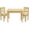 Prostokątny stolik sosnowy 45x75 cm + krzesełka dziecięce