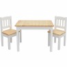 Prostokątny biało-sosnowy stolik dziecięcy + krzesełka sosnowe dziecięce