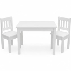 Prostokątny biały stolik sosnowy 45x75 cm+ krzesełka dziecięce