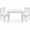 Prostokątny biały stolik sosnowy 45x75 cm+ krzesełka dziecięce