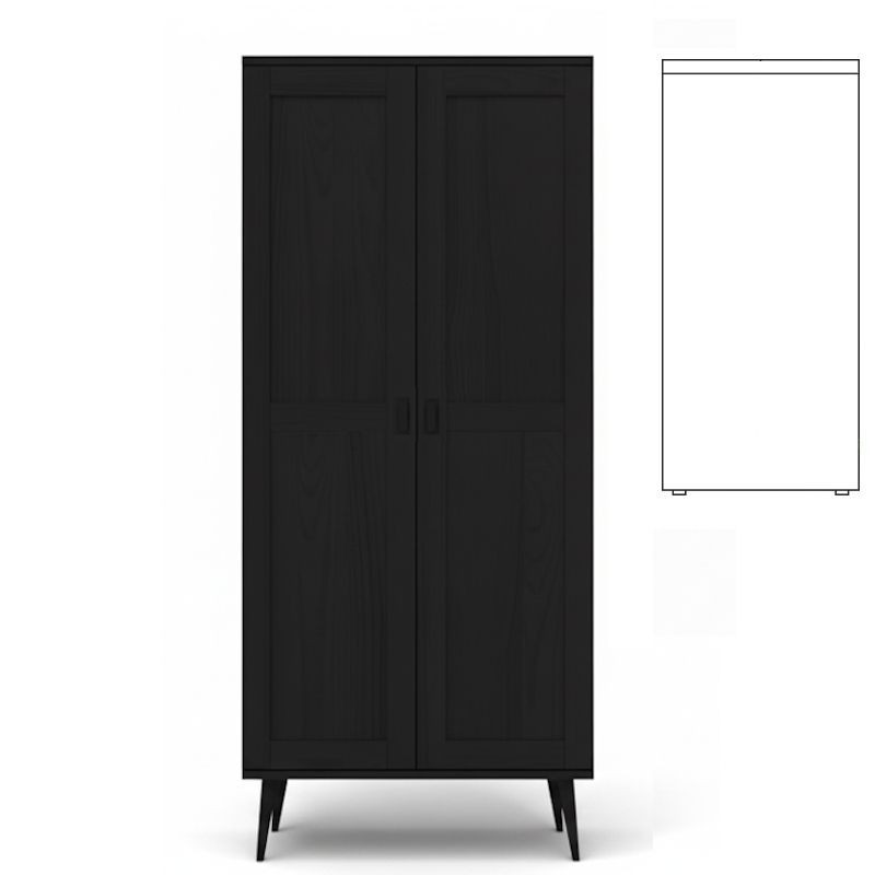 Czarna szafa sosnowa S2N2 79x204x60 cm