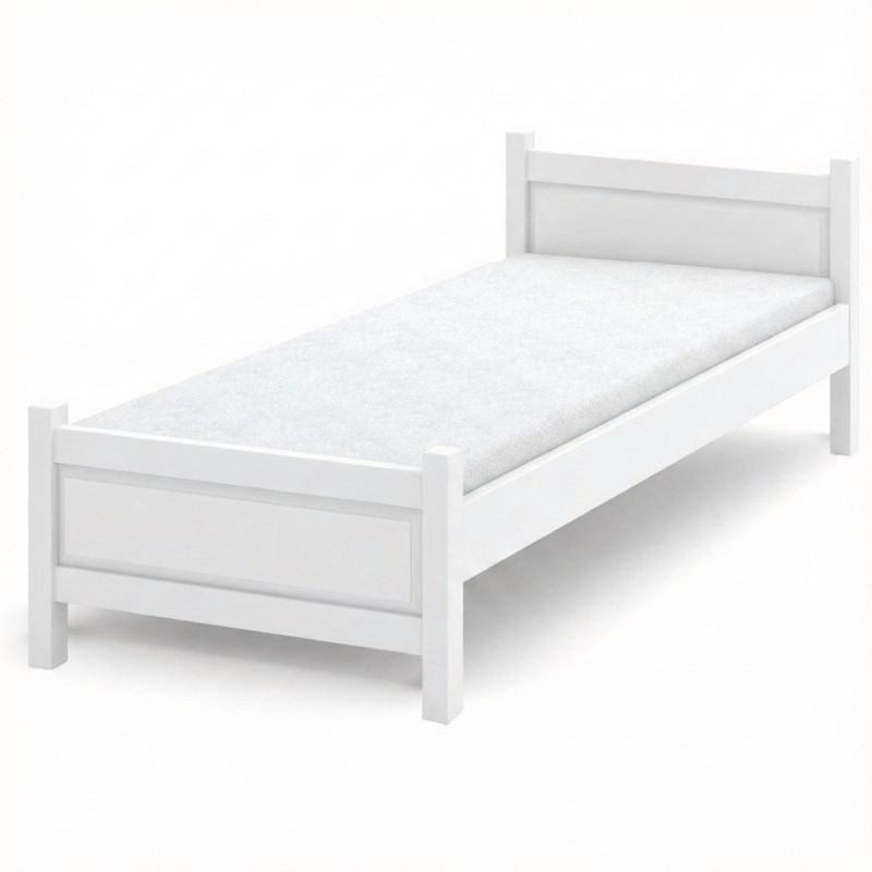 Białe łóżko sosnowe Beta Plus (wysokość ramy +10 cm), różne wymiary