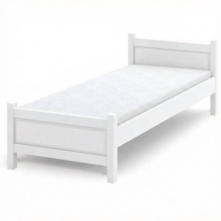 Białe łóżko sosnowe Beta Plus (wysokość ramy +10 cm), różne wymiary