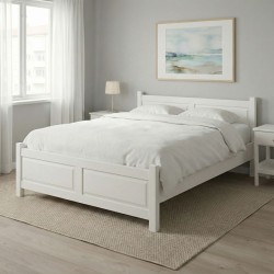 Białe łóżko sosnowe Beta Plus (wysokość ramy +10 cm), różne wymiary